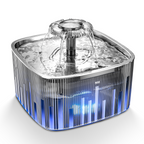 Cat Water Fountain: 75oz/2.2L Automatic Pet Water Dispenser for Cats, 304 Stainless Steel Water Tray, Cat Water Bowl Dispenser, Super Silent Pet Water Fountain for Cats Inside, Pump with LED Light