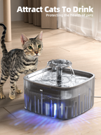 Cat Water Fountain: 75oz/2.2L Automatic Pet Water Dispenser for Cats, 304 Stainless Steel Water Tray, Cat Water Bowl Dispenser, Super Silent Pet Water Fountain for Cats Inside, Pump with LED Light